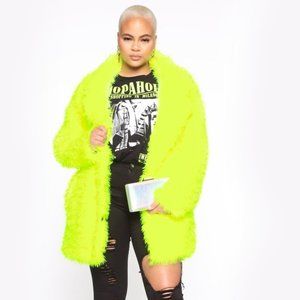 Fashion Nova Fuzzy Neon Coat